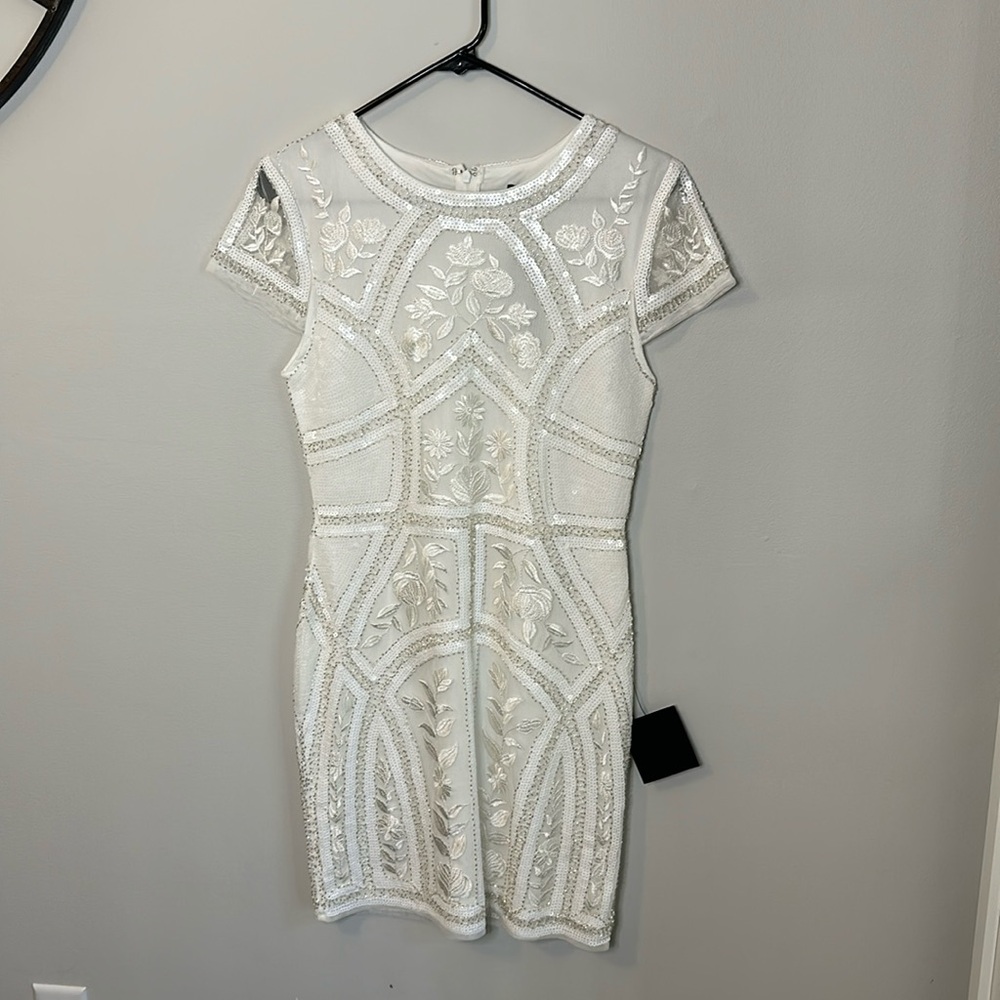 Lulus White Beaded Dress
